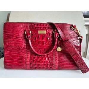 Brahmin Melbourne Business Tote Briefcase - Cherry Leather Laptop Bag Tote